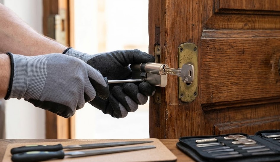 Servicio de cambio de cerraduras de alta seguridad y bombines antibumping por cerrajero en el barrio Caputxins de Vic